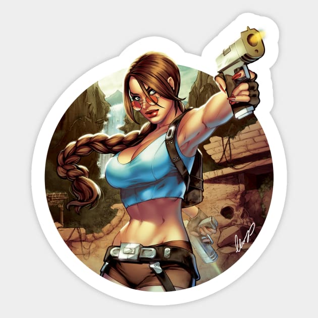 Lara Croft Sticker by Eliaschatzoudis